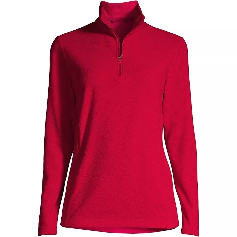 Lands' End Wmn’s Sz 2X Anywhere Fleece 1/4 Zip Pullover in Red,EUC. 15%offw2+Bdl